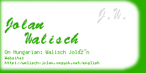 jolan walisch business card